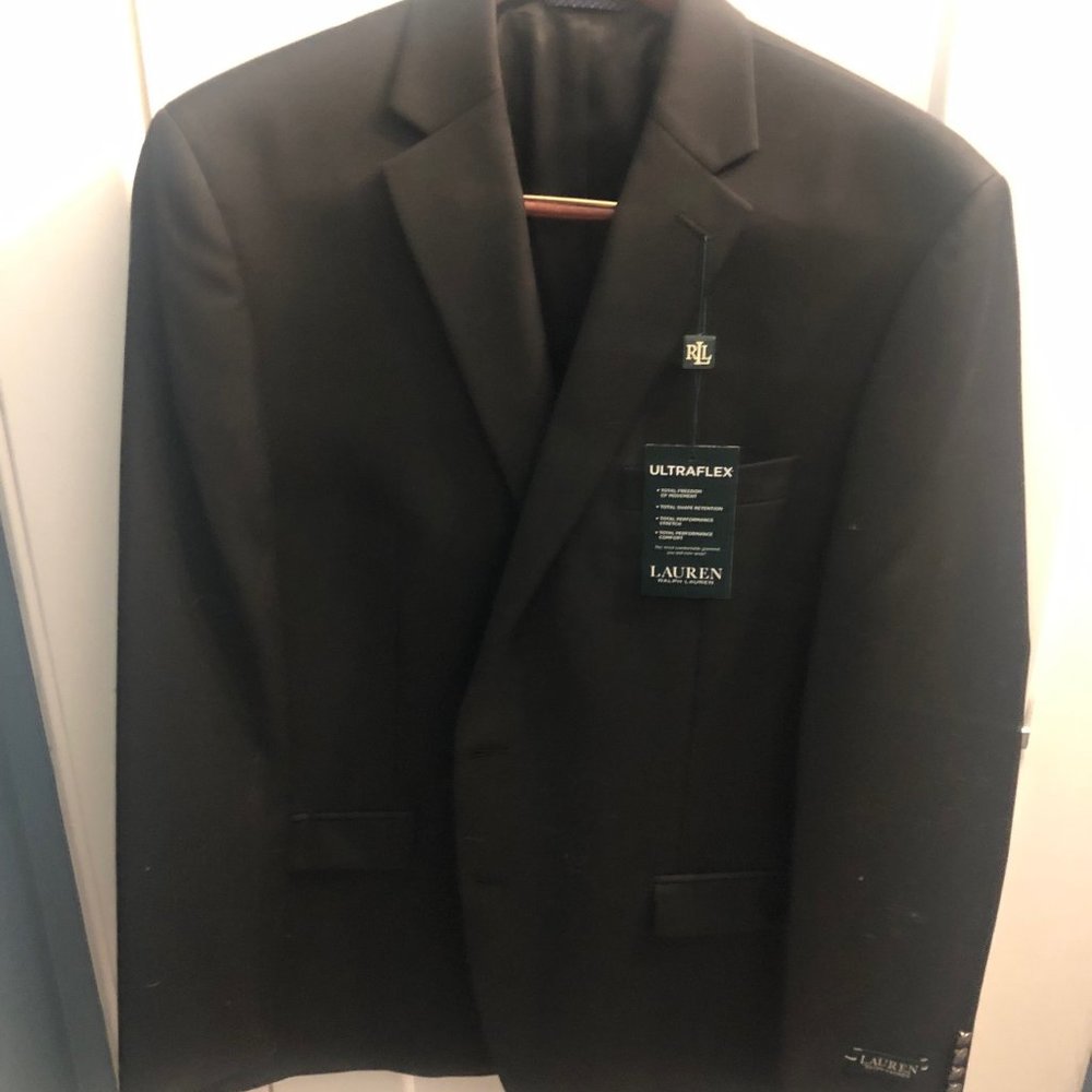 44L New With Tags Ralph Lauren Black Suit Jacket / Blazer